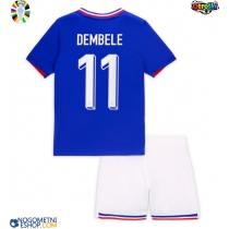 Otroški Nogometni dresi Francija Ousmane Dembele #11 Domači EP 2024 Kratek Rokav (+ Kratke hlače)